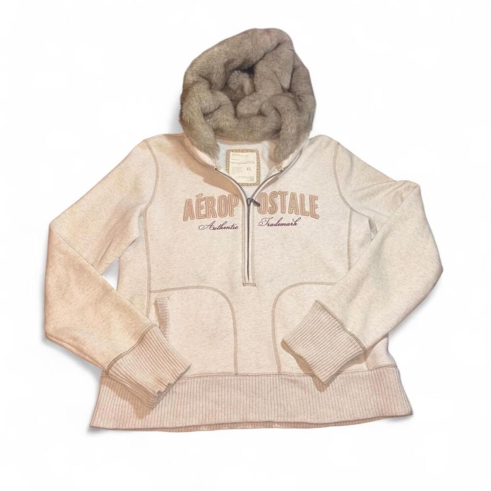 Vintage Y2K Bella Swan Aéropostale Half Zip Pullover Hoodie Size XL